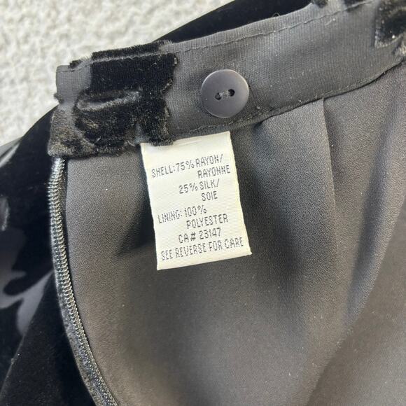 VTG Talbots Maxi Skirt 8 Silk Velvet Burnout Floral Whimsygoth Feminine Cocktail - Picture 9 of 10